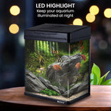 34L Complete Aquarium Kit With Bio Filter System LED Kit Curved Design