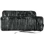 Professional 32pc Make Up Brush Kit w/ Leathered Travel Case Beauty Brushes Set