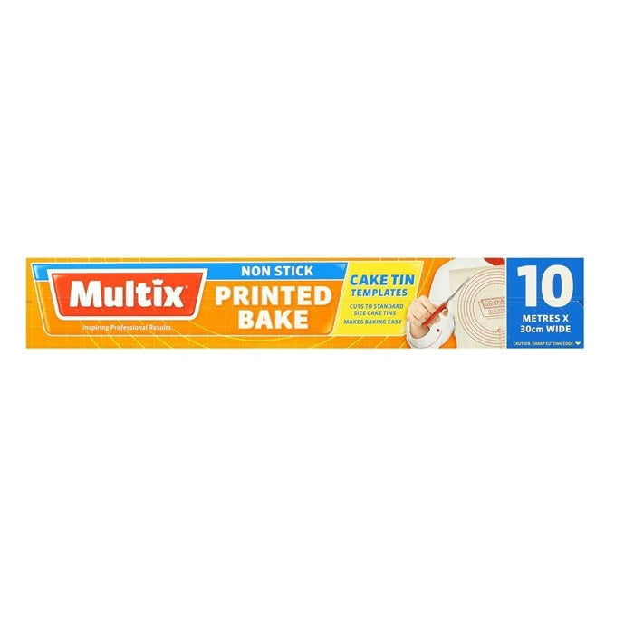 MULTIX NON STICK PRINTED BAKING PAPER 10 Metres X 30cm WIDE