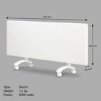 Nobo 2000W NTL4S20-FS40 Electric Panel Heater Thermostat & Castors