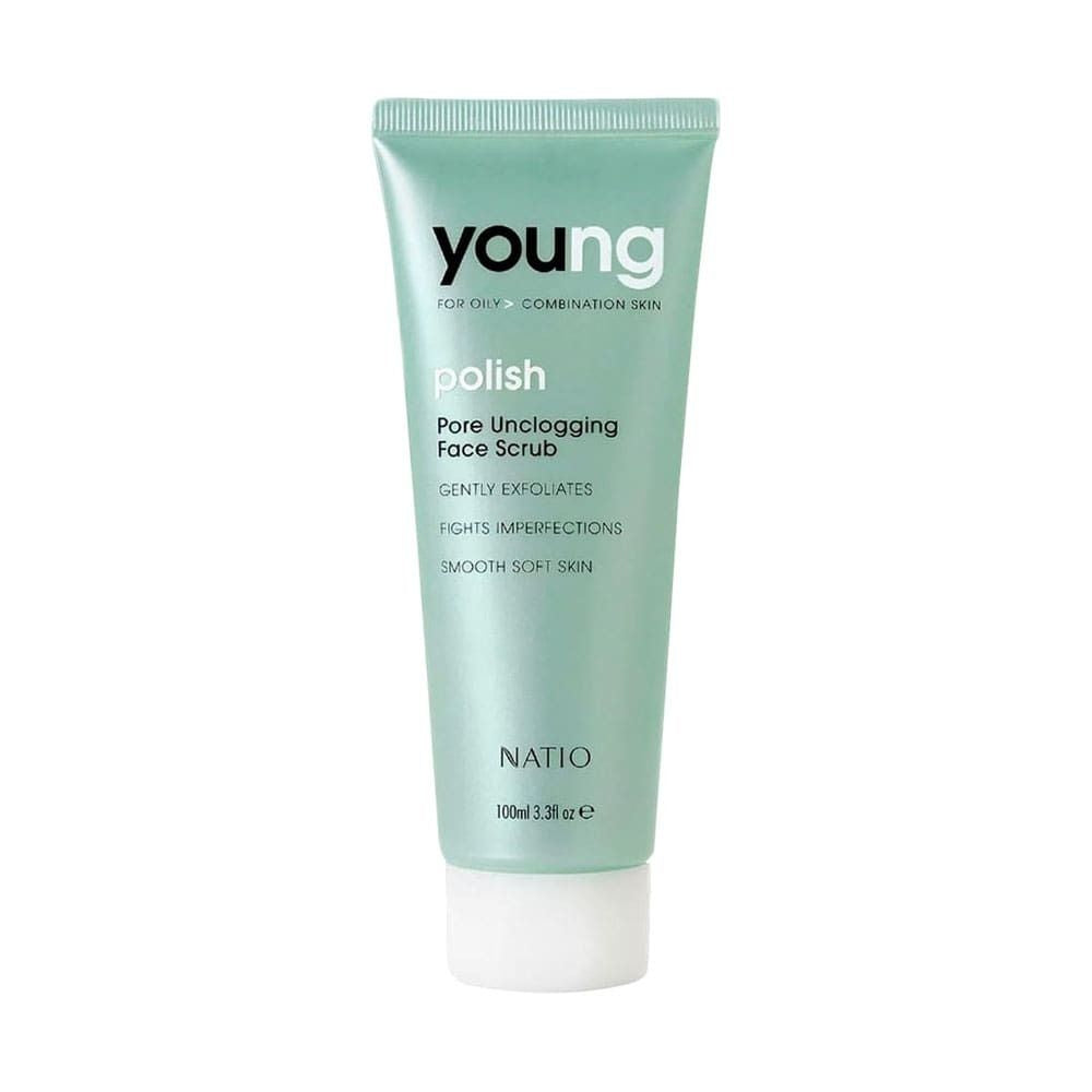 Natio Polish Pore Unclogging Face Scrub Gently Exfoliates 100ml