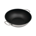 Omega Wok 32cm (Stainless Steel + Non Stick) With Glass Lid