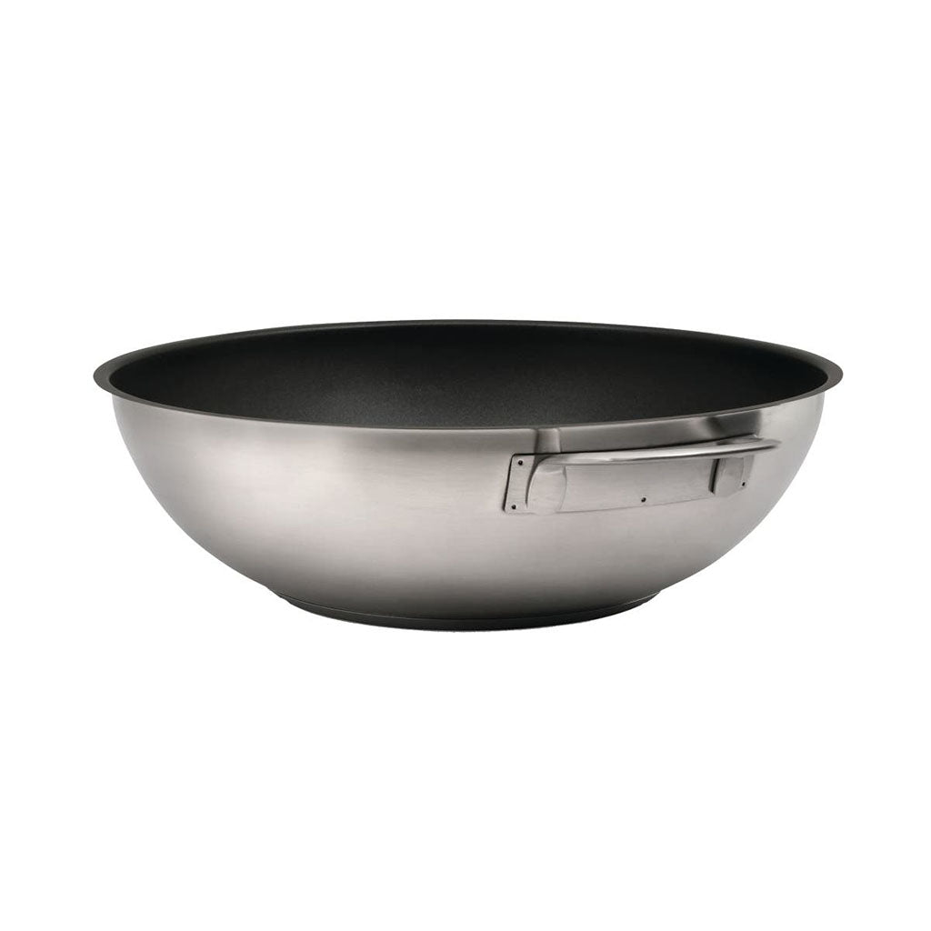 Omega Wok 32cm (Stainless Steel + Non Stick) With Glass Lid