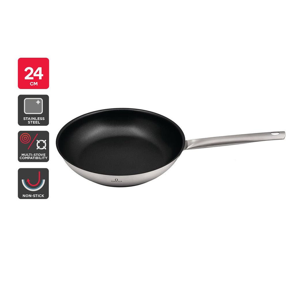 Omega Fry Pan 24cm (Stainless Steel + Non Stick)