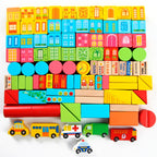 Municipal Transportation Wooden Building Blocks - 100pcs