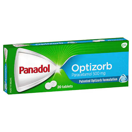 Panadol: Optizorb Paracetamol 500mg (20caplets)