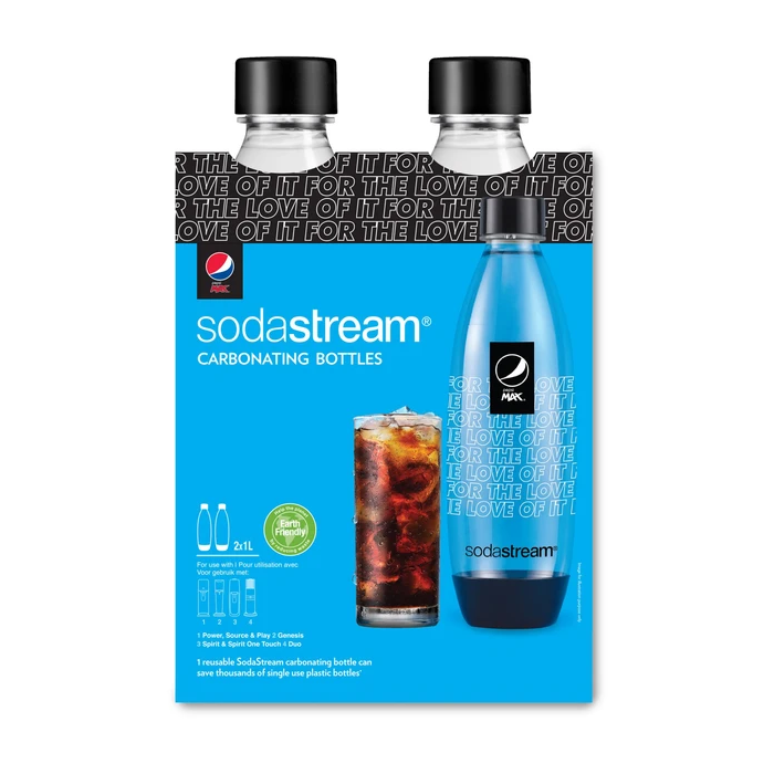 SodaStream Pepsi Max 1L Carbonating Bottles (2 Pack)