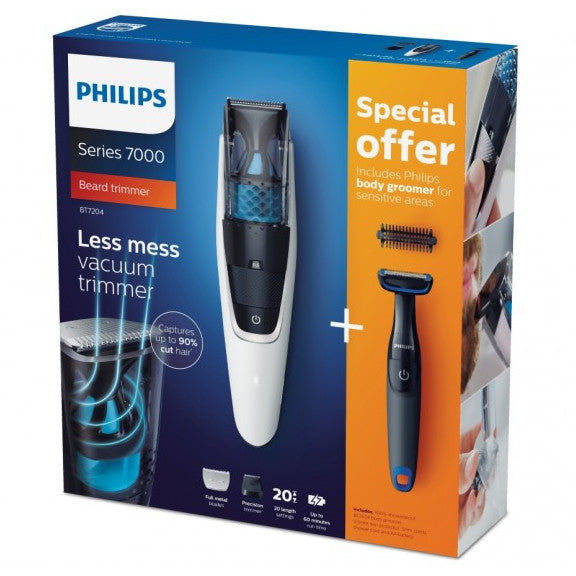 Philips S7000 Vacuum Beard Trimmer (Bonus Body Groomer)