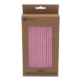 Eco Biodegradable Material Premium Paper Straws - 100PK