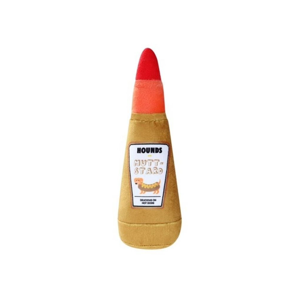 Plush Mustard Bottle Dog Toy