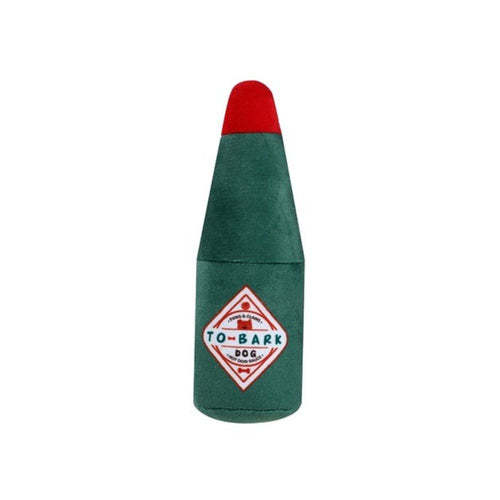 Plush Hot Sauce Bottle Dog Toy