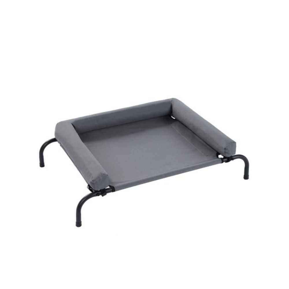 Paws & Claws 90x60cm Elevated Pet Bolster Bed - Grey