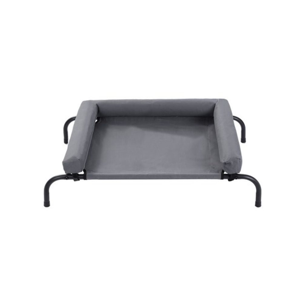 Paws & Claws 90x60cm Elevated Pet Bolster Bed - Grey