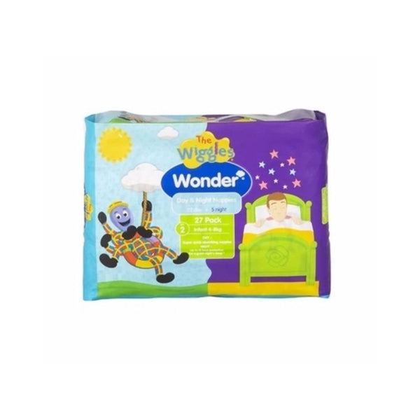 Wonder Nappies The Wiggles Day & Night Infant 4 - 8Kg Size 2 27 Pack ...