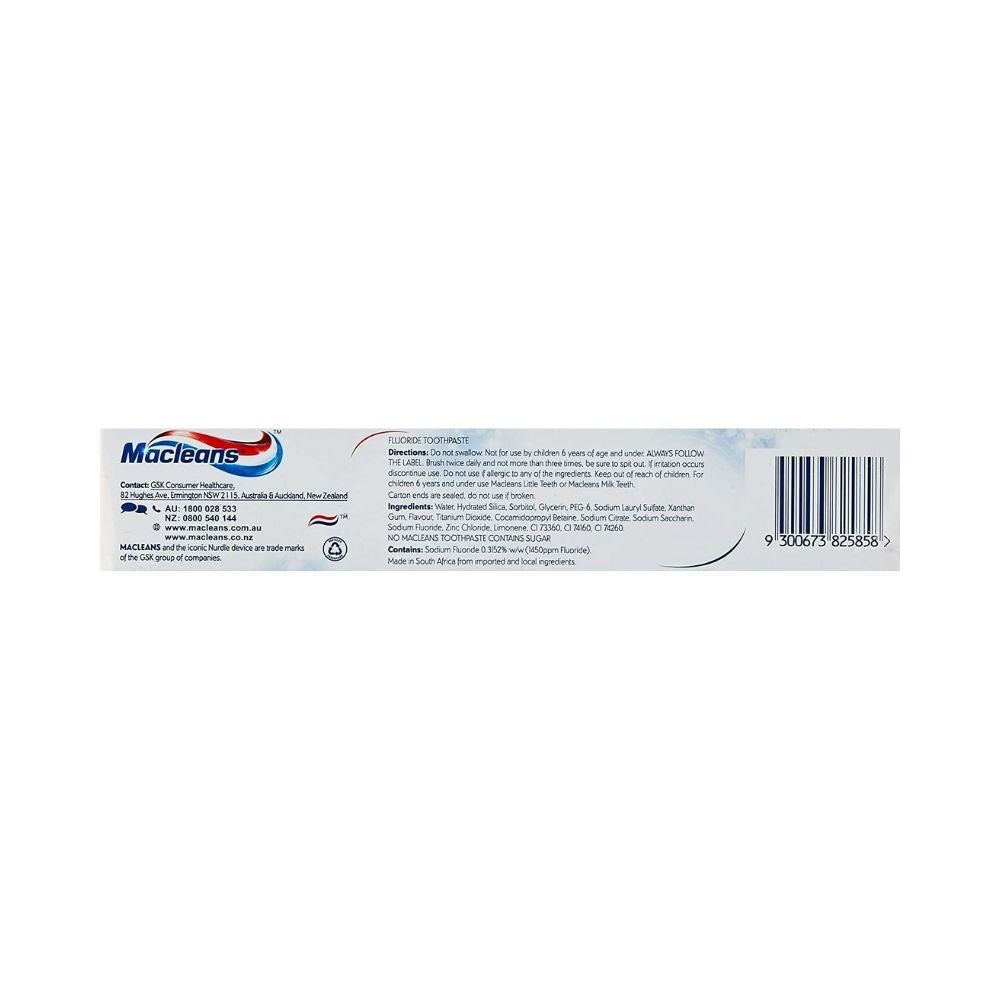 3 Pack x Macleans Toothpaste Multi Action Whitening Fluoride 170g