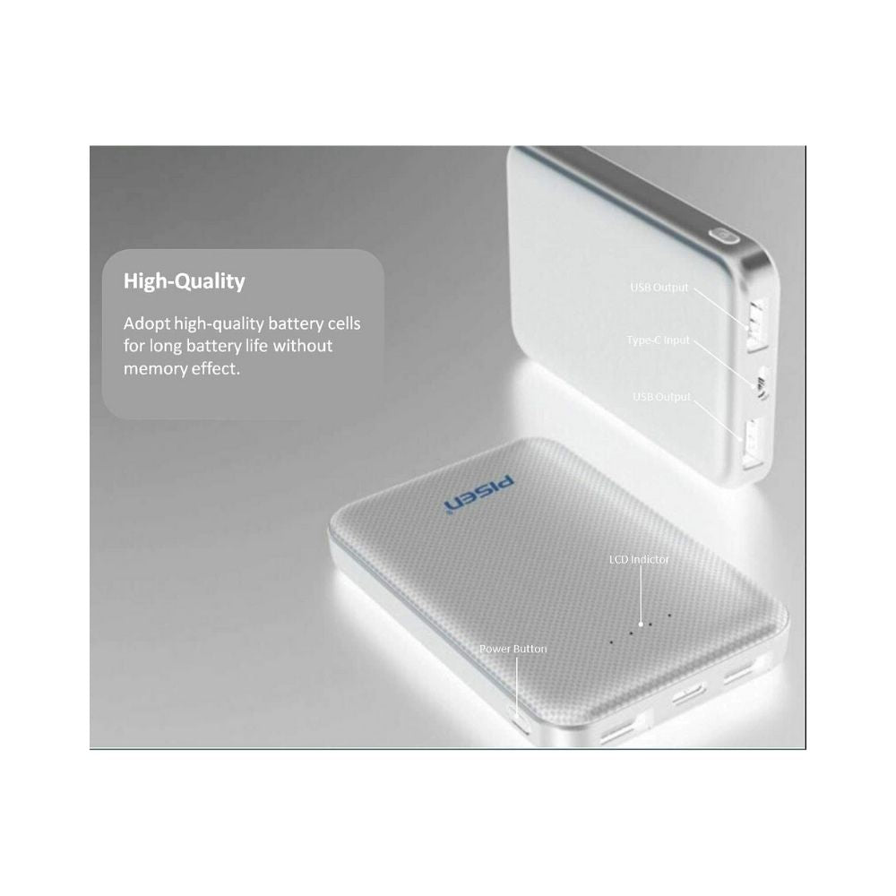 Pisen Mini Power Bank 5000mAh - Dual USB and Type C