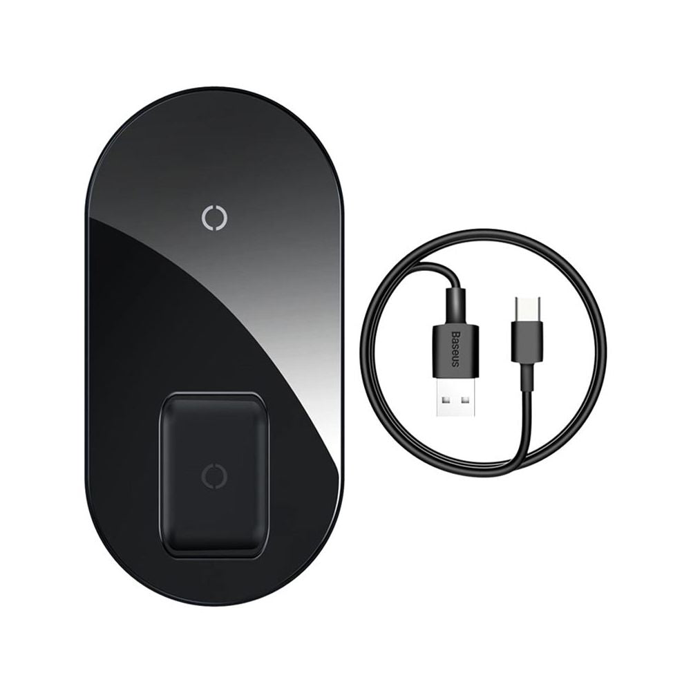 Baseus 2-in-1 Wireless Charger - Black