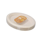 2 x Lemon & Lime ECO Sugarcane Oval Plate Natural 30 Pack - 26x20cm