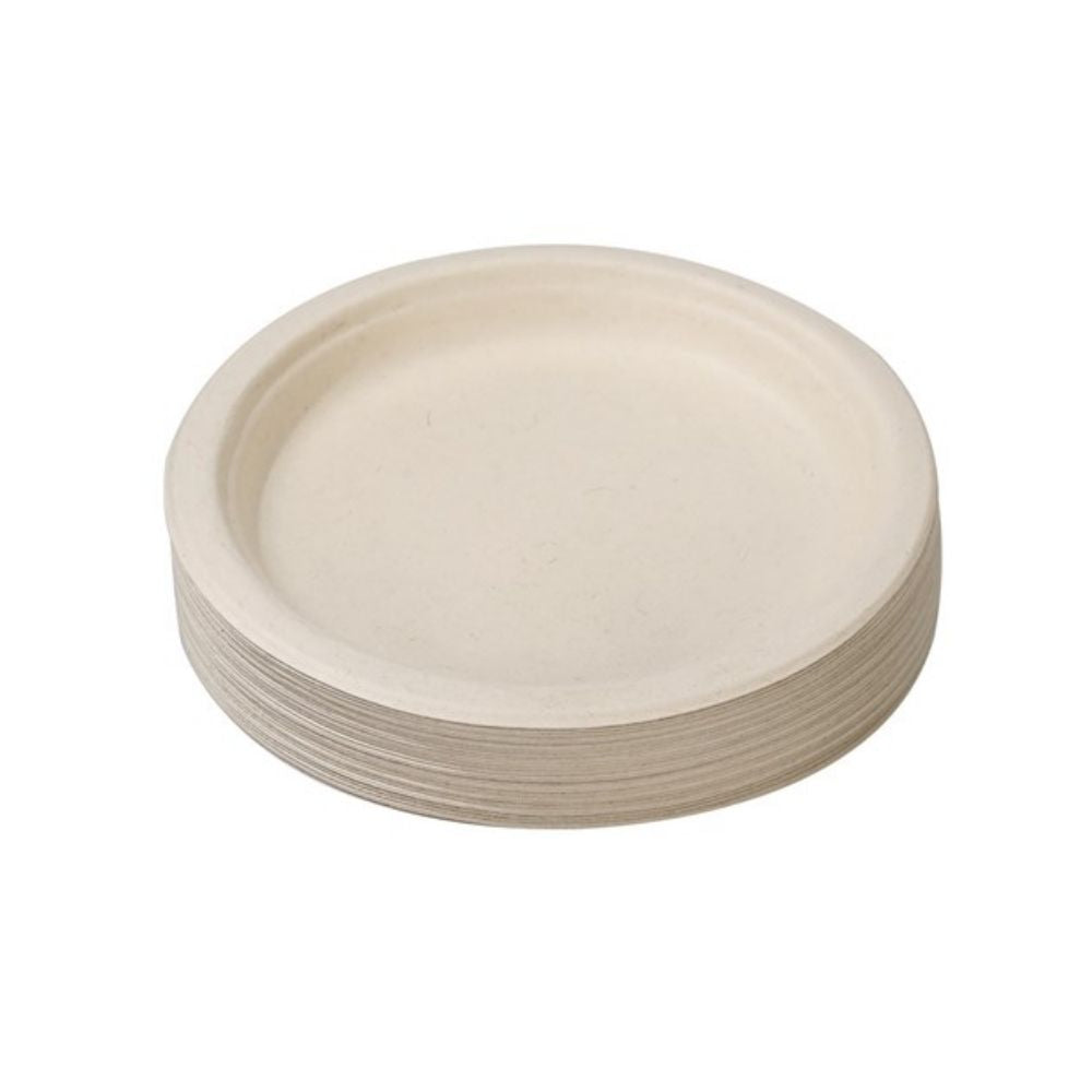 2 x Lemon & Lime ECO Sugarcane Side Plate Natural 30 Pack - 18cm