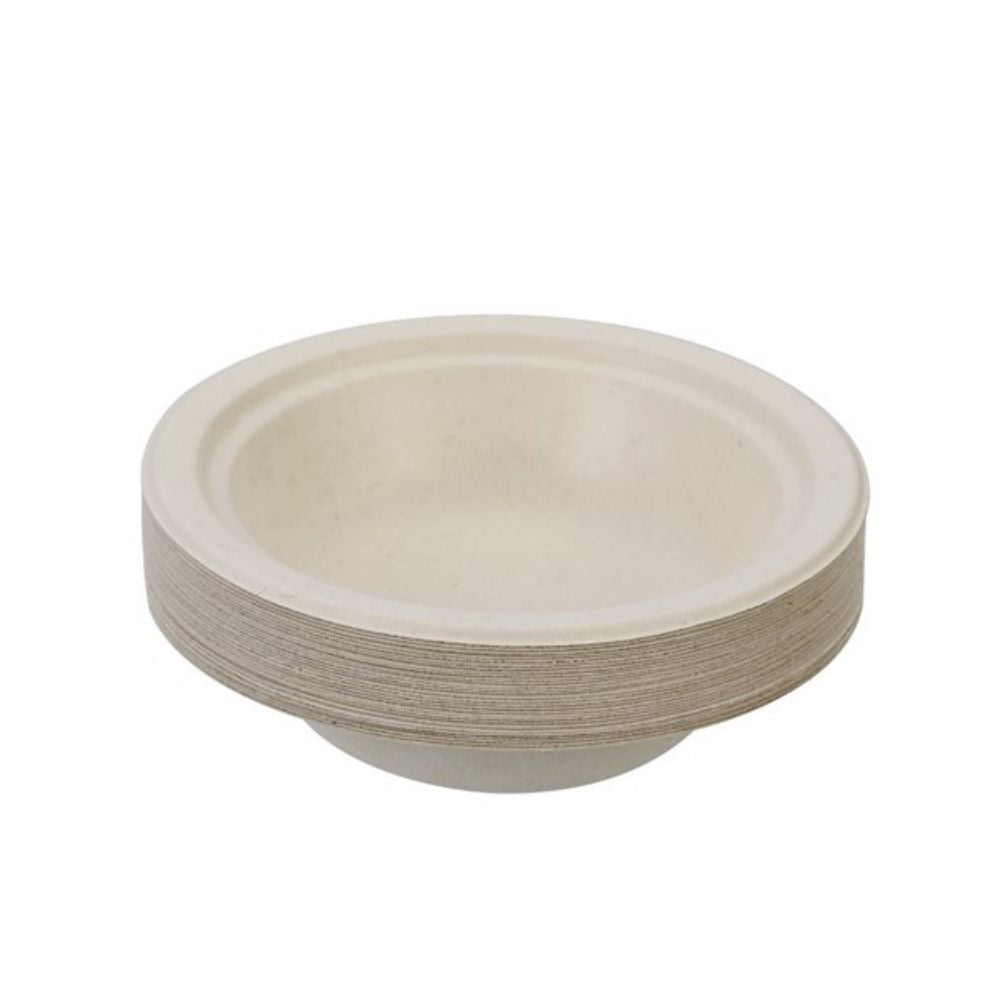 2 x Lemon & Lime ECO Sugarcane Side Bowl Natural - 30 Pack - 18cm