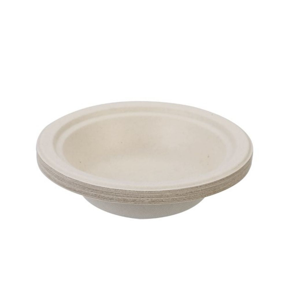 2 x Lemon & Lime ECO Sugarcane Side Bowl Natural 12 Pack - 18cm