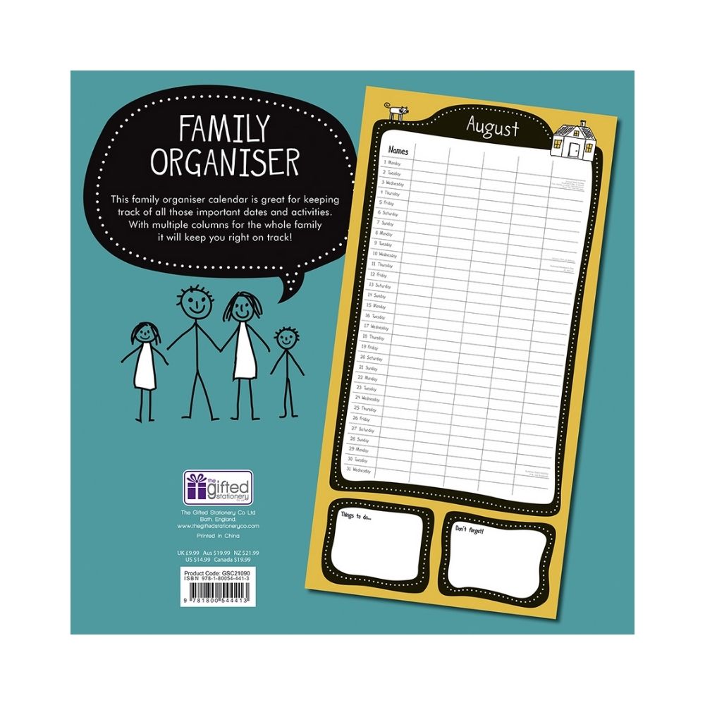 2022 Square Wall Calendar - Home Organiser