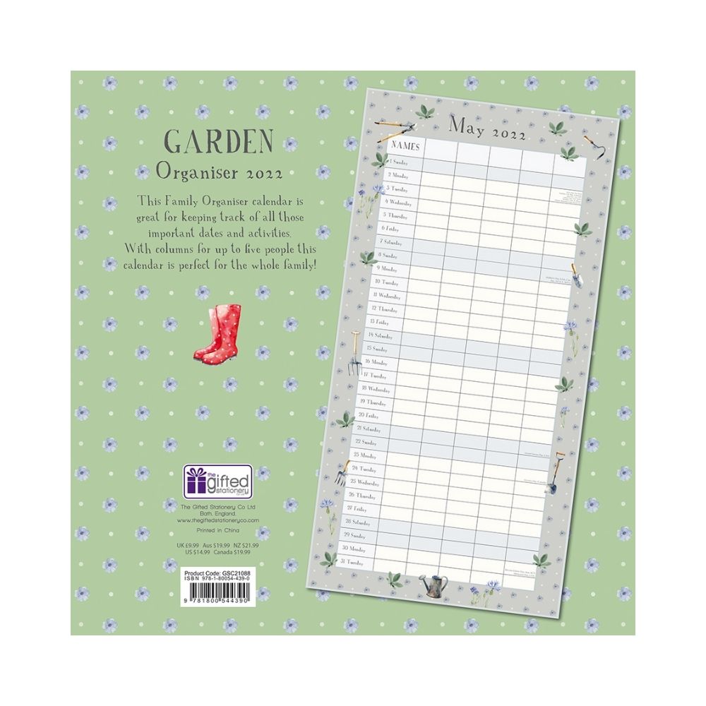 2022 Square Wall Calendar - Home Organiser