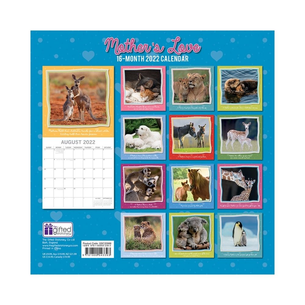 2022 Square Wall Calendar Animals - My Cute Range