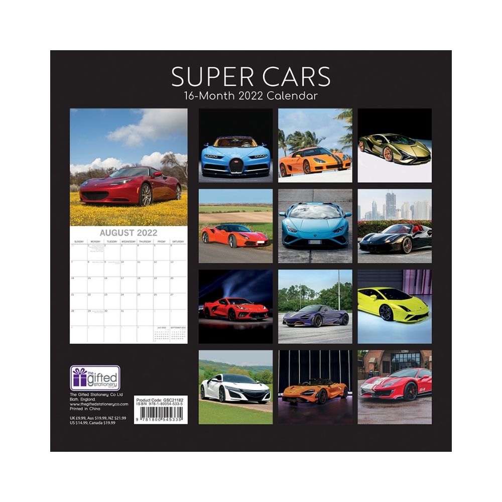 2022 Square Wall Calendar - Transport