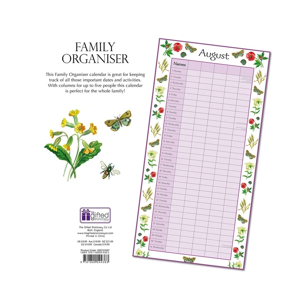 2022 Square Wall Calendar - Home Organiser