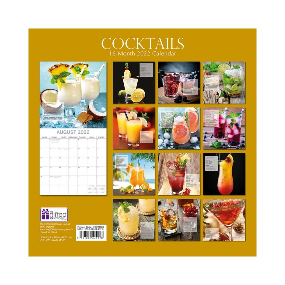 2022 Square Wall Calendar - Food & Drinks