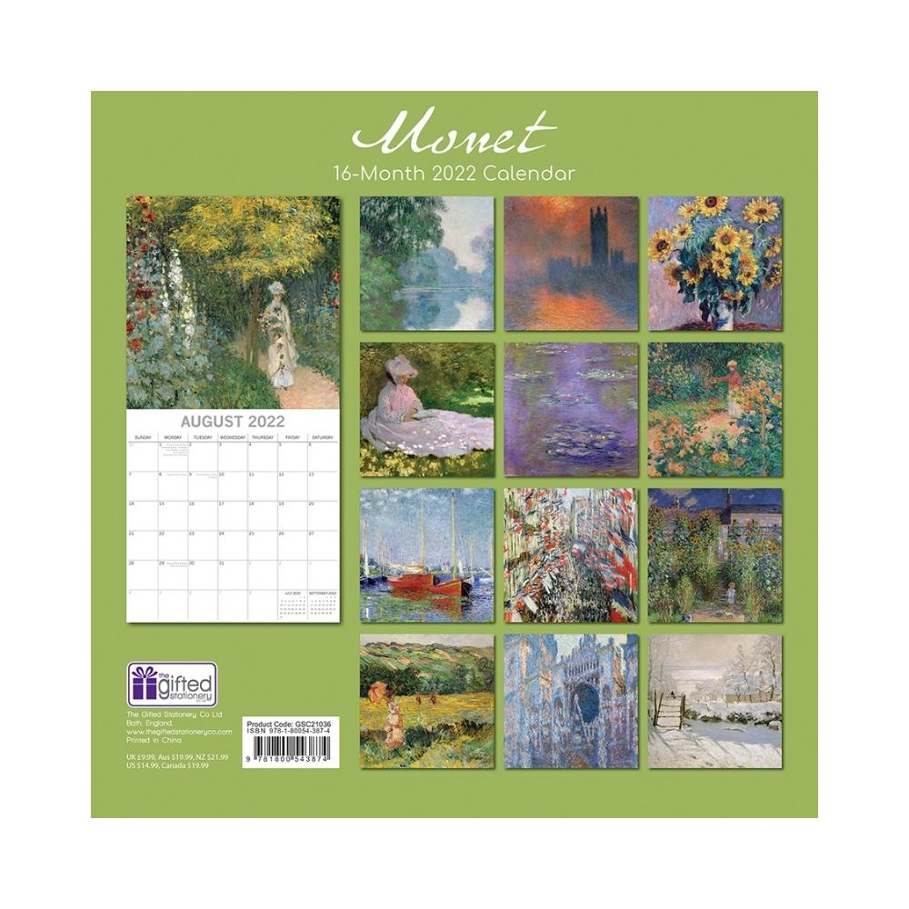 2022 Square Wall Calendar - Art