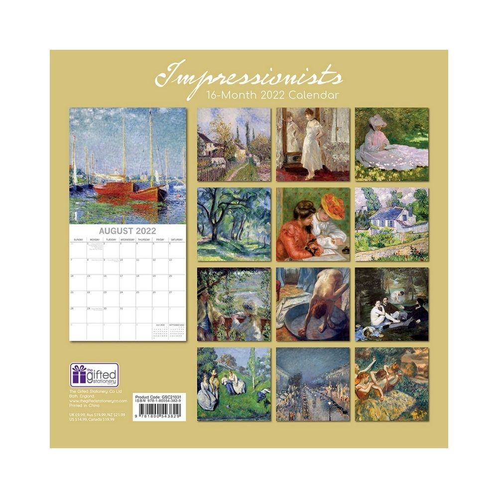 2022 Square Wall Calendar - Art