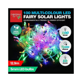 100 LED Lights Solar Fairy Lights 12 Metres - Multi-Coloured Lights