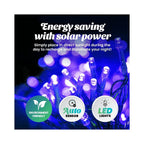 100 LED Lights Solar Fairy Lights 12 Metres - Blue Lights