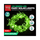 100 LED Lights Solar Fairy Lights 12 Metres - Green Lights