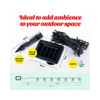 100 LED Lights Solar Fairy Lights 12 Metres - Green Lights