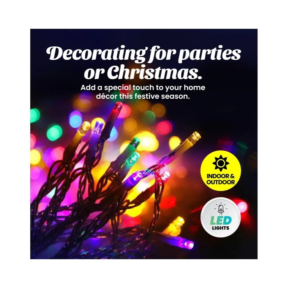 400 LED Fairy Lights Low Voltage 42 Metres - Multi Coloured Lights