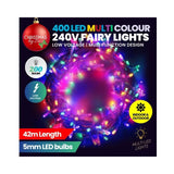 400 LED Fairy Lights Low Voltage 42 Metres - Multi Coloured Lights
