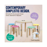Home Master 5PCE Kids Wooden Table & Coloured Stools Set