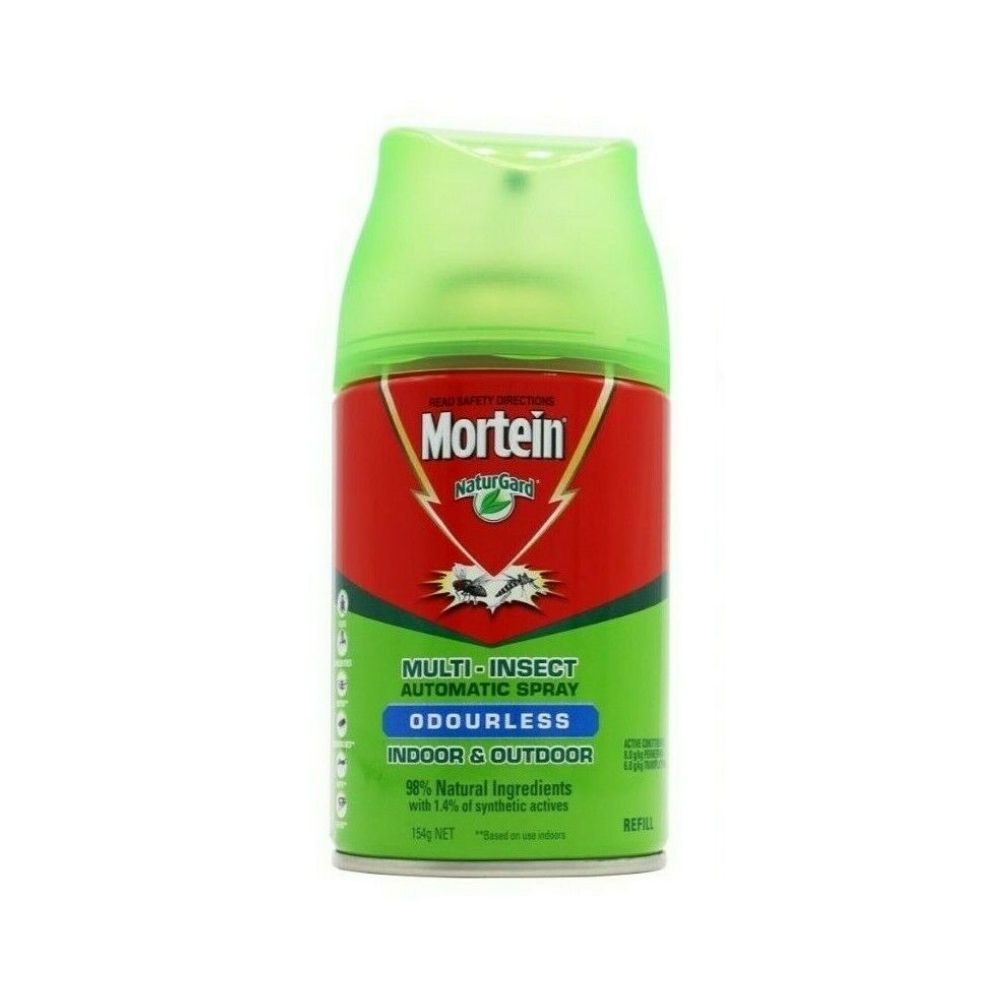 Mortein Multi-Insect Automatic Spray Refill Odourless Indoor & Outdoor 154g