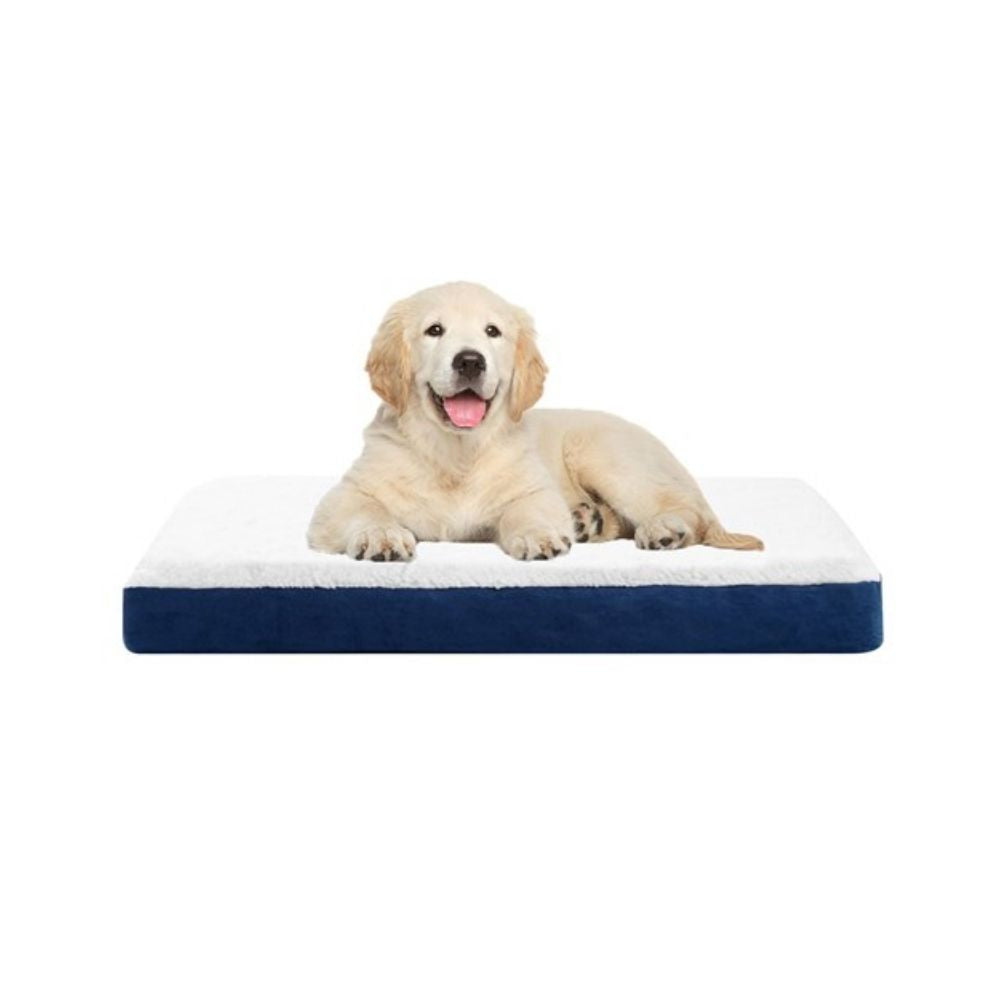 Orthopedic Pet Bed Navy Suede Small 75x50x8cm