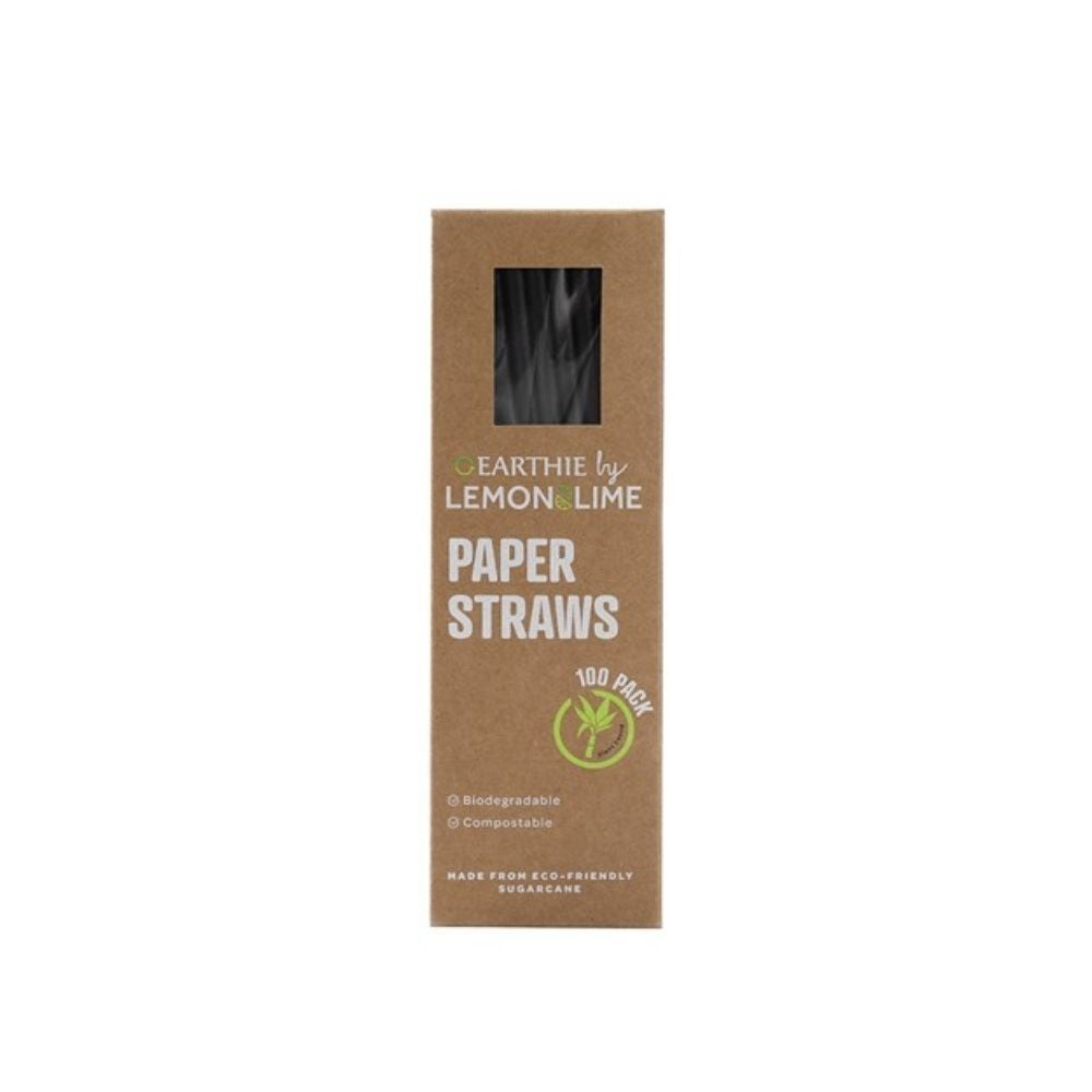 Earthie by Lemon Lime Eco Paper Straws 20cm - 100 Pack
