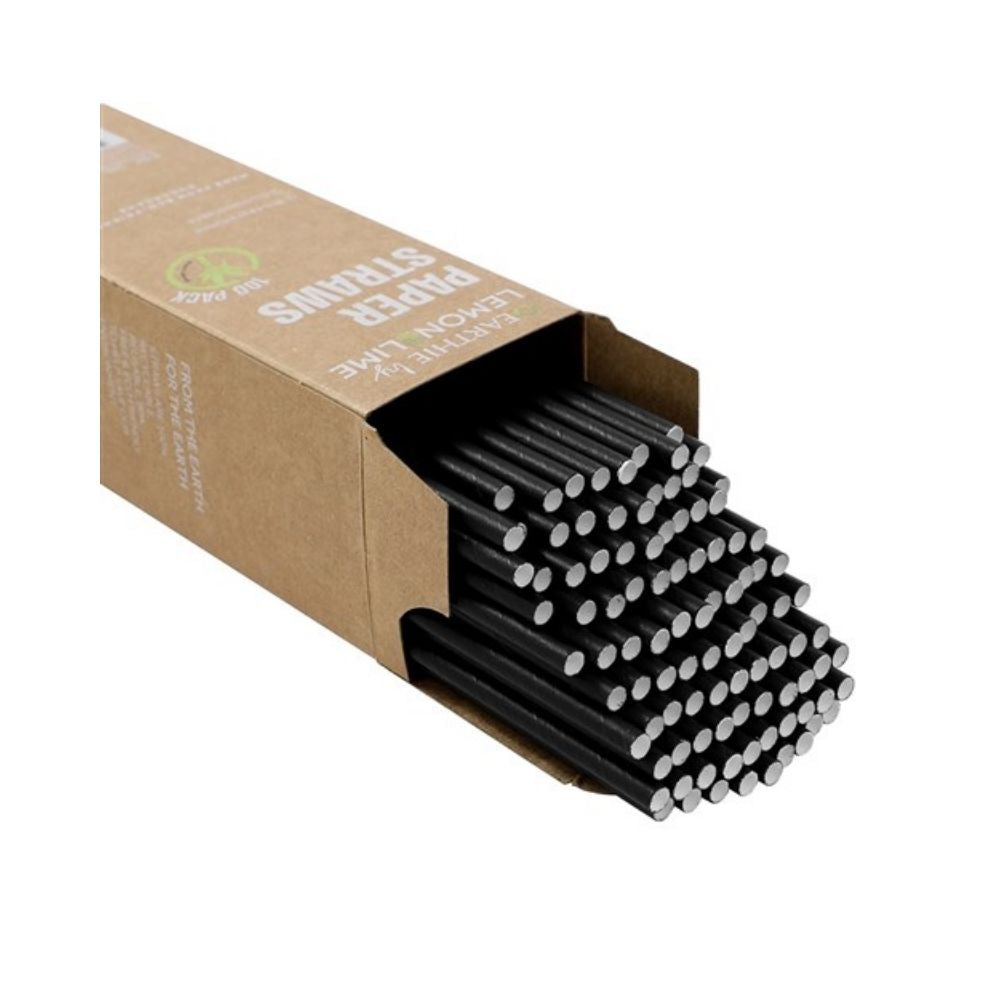 Earthie by Lemon Lime Eco Paper Straws 20cm - 100 Pack
