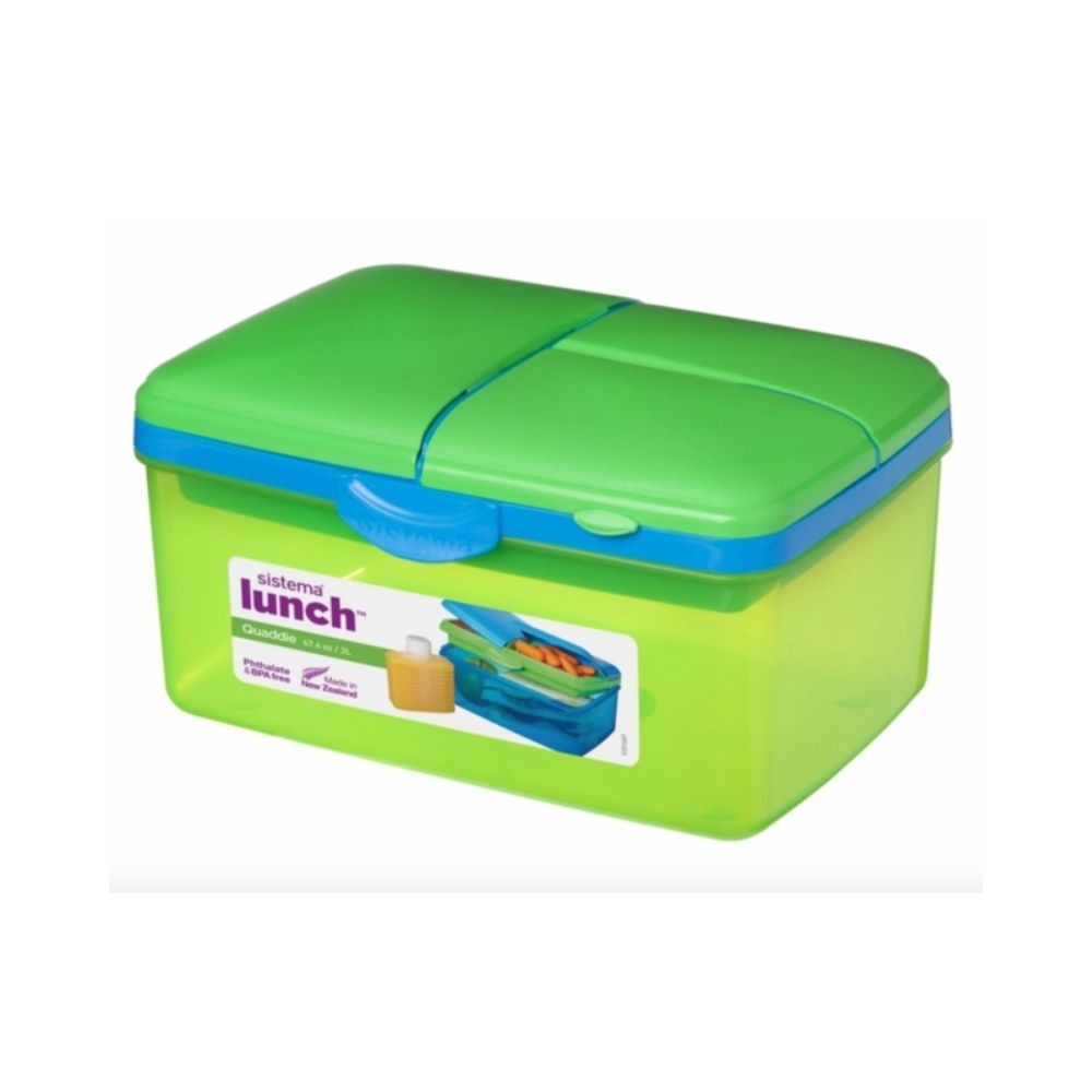 Sistema Quaddie Coloured Lunch Box - 2L