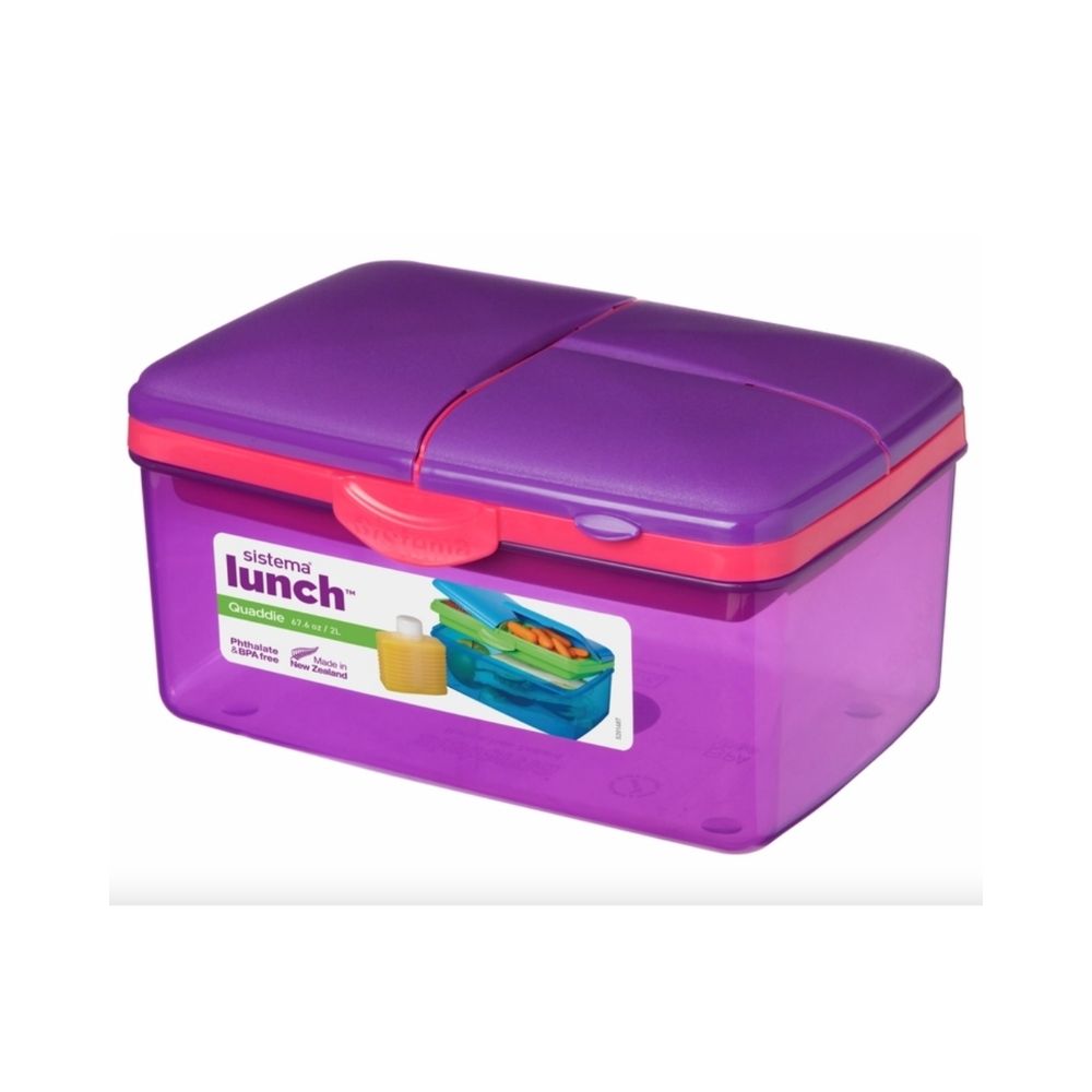 Sistema Quaddie Coloured Lunch Box - 2L