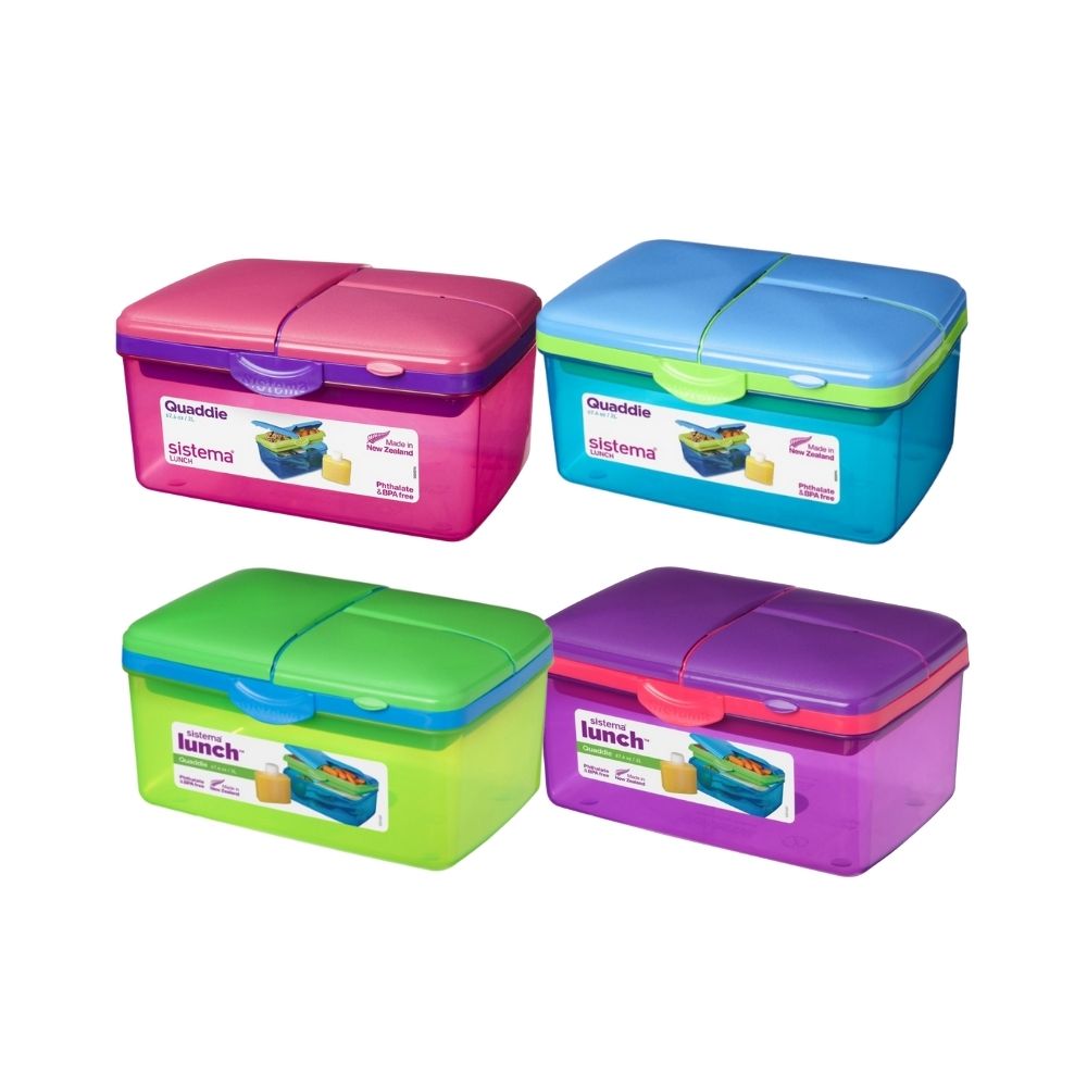 Sistema Quaddie Coloured Lunch Box - 2L