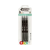 6 x Texta Retractable Ballpoint Pens Black 3 Pack