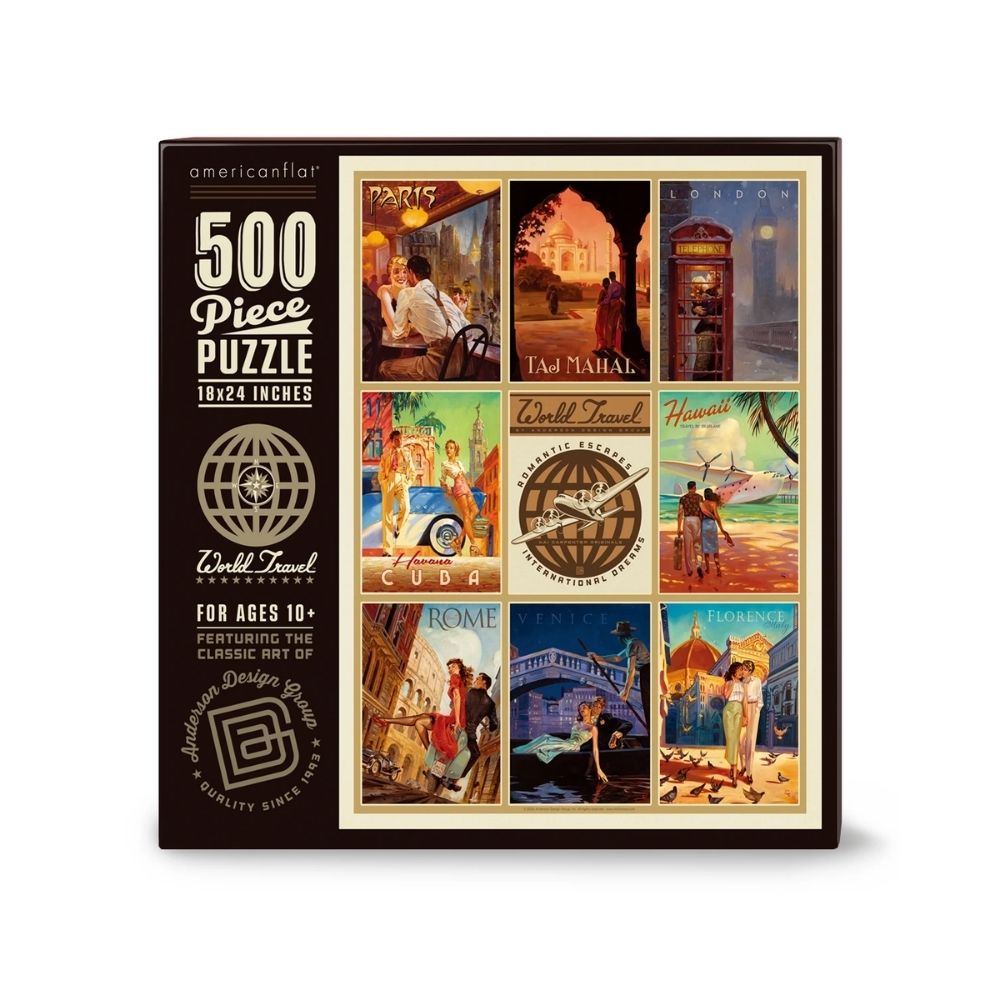 Americanflat 500 Piece Jigsaw Puzzle World Travel