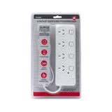 4 Outlet Powerboard With Surge Protection and Switches
